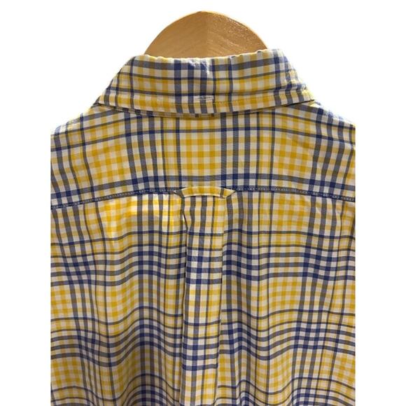 FACONNABLE Blue Yellow Classique Plaid Button Down Up Casual Men's Size LARGE - Picture 10 of 12
